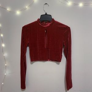H&M Velvet Cropped Top